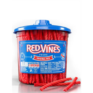 Red Vines Licorice Candy 3.5lb Jar Original Red Twists Soft Chewy Red Licorice